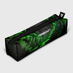 Пенал для ручек Minecraft logo зеленые яркие плитки, цвет: 3D-принт