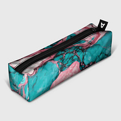 Пенал для ручек Розово-бирюзовый мрамор, цвет: 3D-принт