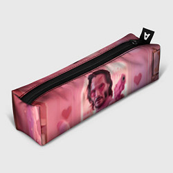 Пенал для ручек Джон Уик в розовых очках сердечках, цвет: 3D-принт