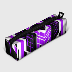 Пенал для ручек Purple and black stripes on a white background, цвет: 3D-принт