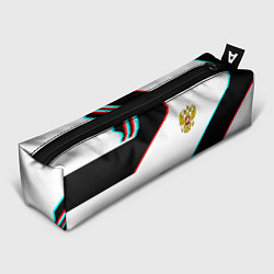 Пенал для ручек Россия спортивная геометрия глитч, цвет: 3D-принт
