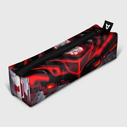 Пенал для ручек Red stripes on a black and white background, цвет: 3D-принт