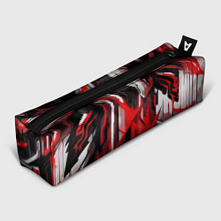 Пенал для ручек Red and white abstraction on a black background, цвет: 3D-принт