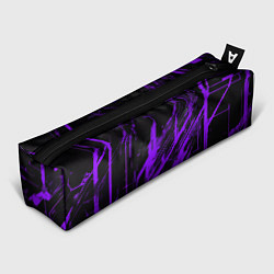 Пенал для ручек Purple stripes on a black background, цвет: 3D-принт