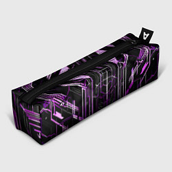 Пенал для ручек Purple lines on a black background, цвет: 3D-принт