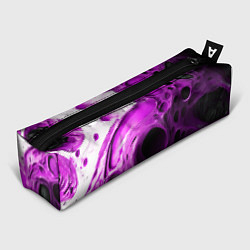 Пенал для ручек Фиолетово-белая абстрактная структура, цвет: 3D-принт