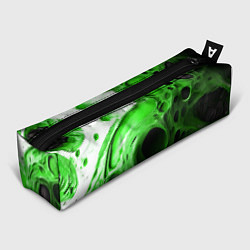 Пенал для ручек Зелёно-белая абстрактная структура, цвет: 3D-принт