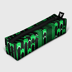 Пенал для ручек Зелёные обои на чёрном фоне, цвет: 3D-принт