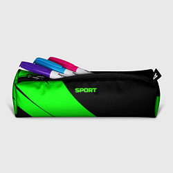 Пенал для ручек Sport чёрно-зелёный, цвет: 3D-принт — фото 2