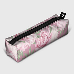 Пенал для ручек Нежные пионы на пыльно-розовом фоне, цвет: 3D-принт