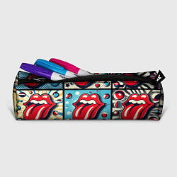 Пенал для ручек Rolling Stones logo - pop art, цвет: 3D-принт — фото 2