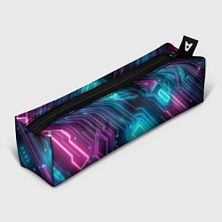 Пенал для ручек Неоновый узор киберпанк микросхемы, цвет: 3D-принт