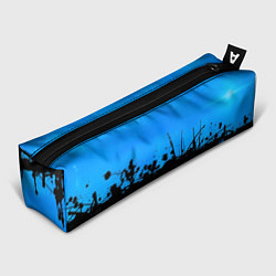 Пенал для ручек Черные брызги краски на синем, цвет: 3D-принт