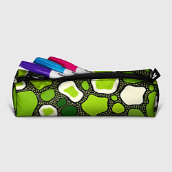 Пенал для ручек Зеленая абстракция с кругами, цвет: 3D-принт — фото 2
