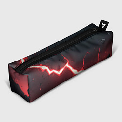 Пенал для ручек Красная молния на черной текстуре, цвет: 3D-принт