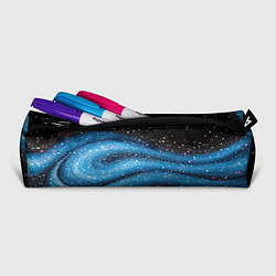 Пенал для ручек Синяя абстрактная текстура на черном, цвет: 3D-принт — фото 2