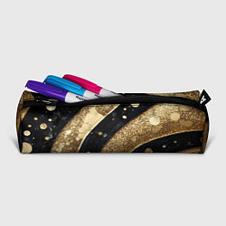 Пенал для ручек Выпуклая золотая текстура на черном, цвет: 3D-принт — фото 2