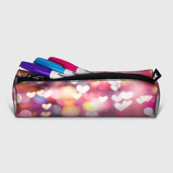 Пенал для ручек Сердечки на розовом боке эффекте, цвет: 3D-принт — фото 2