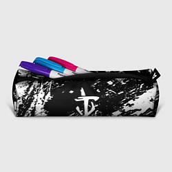 Пенал для ручек Doom белые краски штрихи, цвет: 3D-принт — фото 2