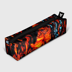 Пенал для ручек Абстрактная текстура рыжего пламени, цвет: 3D-принт