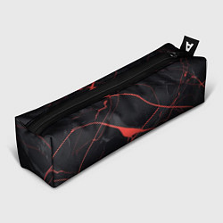 Пенал для ручек Текстура мрамора с красными полосками, цвет: 3D-принт