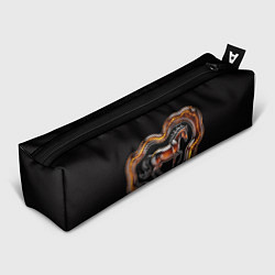 Пенал для ручек Стилизованная бегущая янтарная лошадь, цвет: 3D-принт