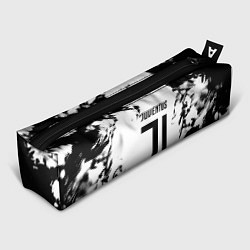 Пенал для ручек Juventus черные краски абстракция, цвет: 3D-принт
