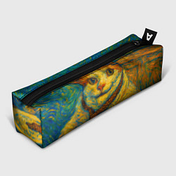 Пенал для ручек Кот-мем бу в стиле Ван Гога, цвет: 3D-принт