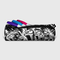 Пенал для ручек Орущие рожицы и чёрные молнии - нейроарт, цвет: 3D-принт — фото 2