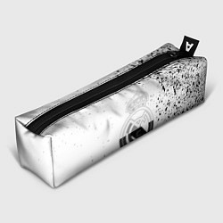 Пенал для ручек Реал Мадрид черно белые краски, цвет: 3D-принт