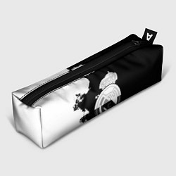 Пенал для ручек Реал Мадрид черно белые краски, цвет: 3D-принт