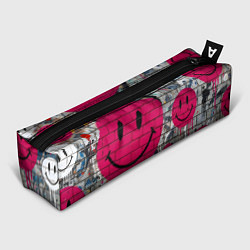 Пенал для ручек Розовые смайлы граффити, цвет: 3D-принт