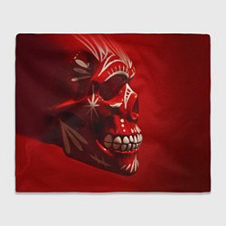 Плед флисовый Красный череп, цвет: 3D-велсофт