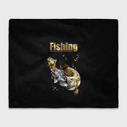 Плед флисовый Gold Fishing, цвет: 3D-велсофт
