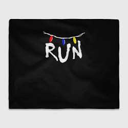 Плед флисовый Stranger Things RUN, цвет: 3D-велсофт