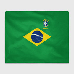 Плед флисовый Сборная Бразилии: зеленая, цвет: 3D-велсофт