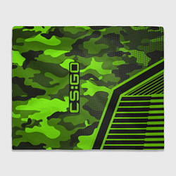 Плед флисовый CS:GO Light Green Camo, цвет: 3D-велсофт