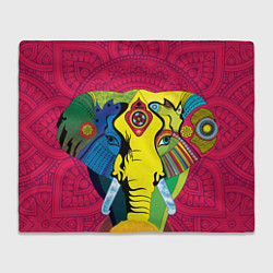 Плед флисовый Индийский слон, цвет: 3D-велсофт