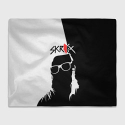 Плед флисовый Skrillex: Black & White, цвет: 3D-велсофт