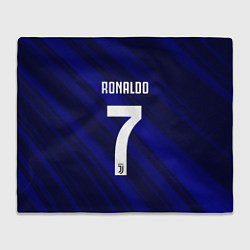 Плед флисовый Ronaldo 7: Blue Sport, цвет: 3D-велсофт