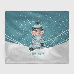Плед Pig: I love winter