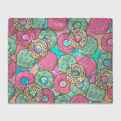 Плед флисовый Сахарные пончики, цвет: 3D-велсофт