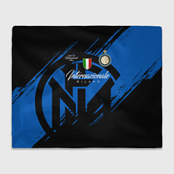 Плед флисовый Интер Милан логотипы, цвет: 3D-велсофт