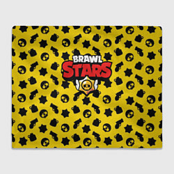 Плед флисовый Brawl Stars: Yellow & Black, цвет: 3D-велсофт