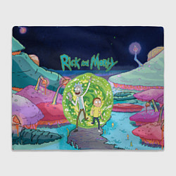 Плед флисовый Путешествия Рика и Морти, цвет: 3D-велсофт