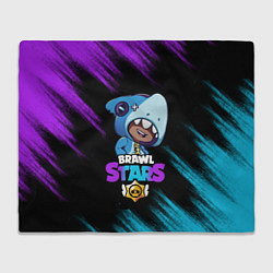 Плед флисовый Brawl Stars LEON SHARK, цвет: 3D-велсофт