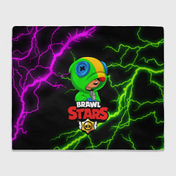Плед флисовый BRAWL STARS LEON, цвет: 3D-велсофт