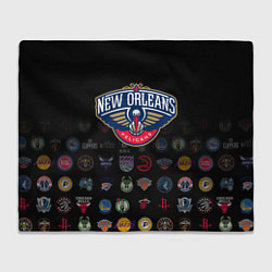 Плед флисовый New Orleans Pelicans 1, цвет: 3D-велсофт