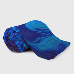 Плед флисовый Абстракция синяя с голубым, цвет: 3D-велсофт — фото 2