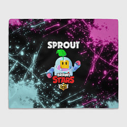 Плед флисовый BRAWL STARS SPROUT, цвет: 3D-велсофт